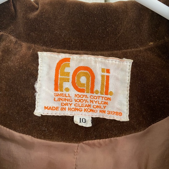 Vintage Brown Velvet Blazer Size 10 - Picture 4 of 4